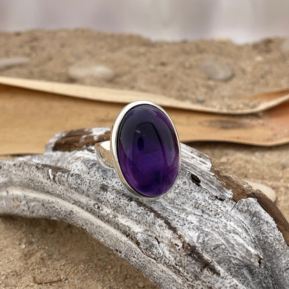 Bague en argent améthyste taille 61