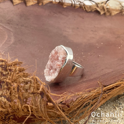 Apophyllite silver ring size 53