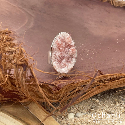 Apophyllite silver ring size 53