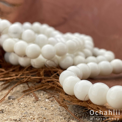 Pulsera de ágata blanca de 8 mm