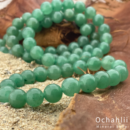 Pulsera de aventurina verde de 10 mm