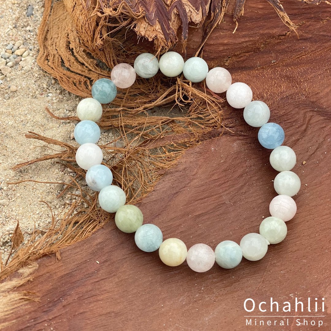 Pulsera de berilo de 8 mm