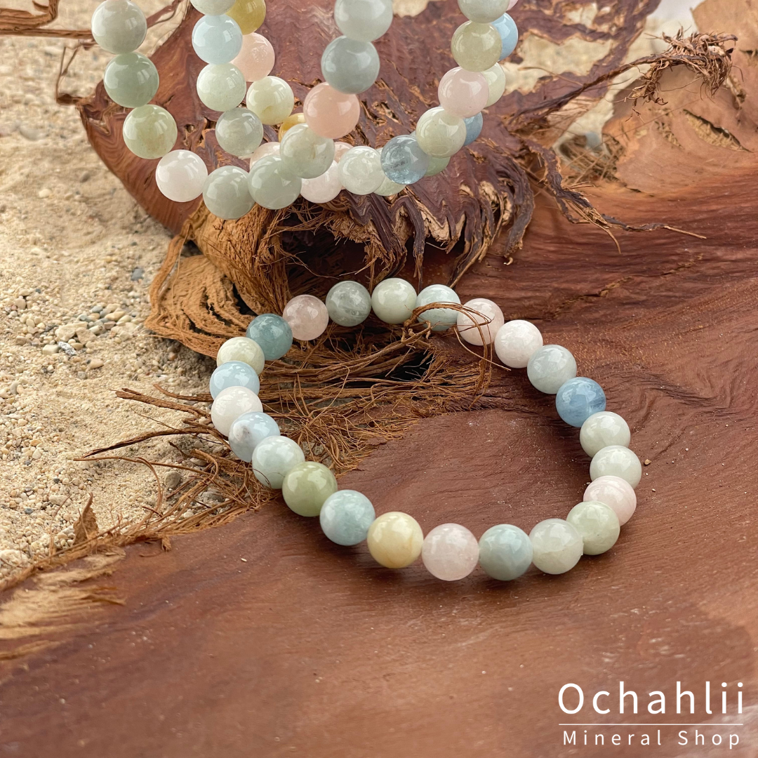 Pulsera de berilo de 8 mm