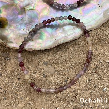 Pulsera facetada multicolor de espinela de 4 mm