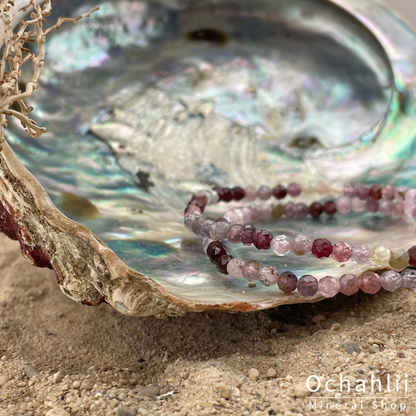 Pulsera facetada multicolor de espinela de 4 mm