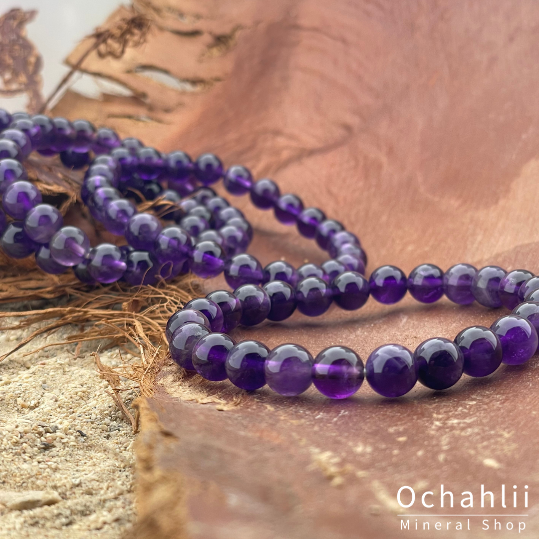 Pulsera de amatista 8mm de alta calidad