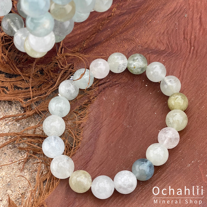 Bracelet aigue-marine facette 4mm