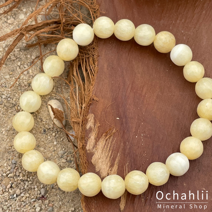 Pulsera de aragonito amarillo de 8 mm