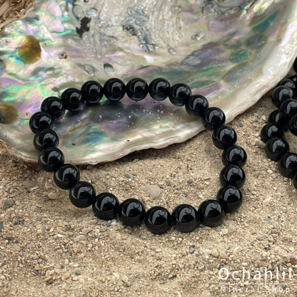 Obsidiaan regenboog armband 8mm