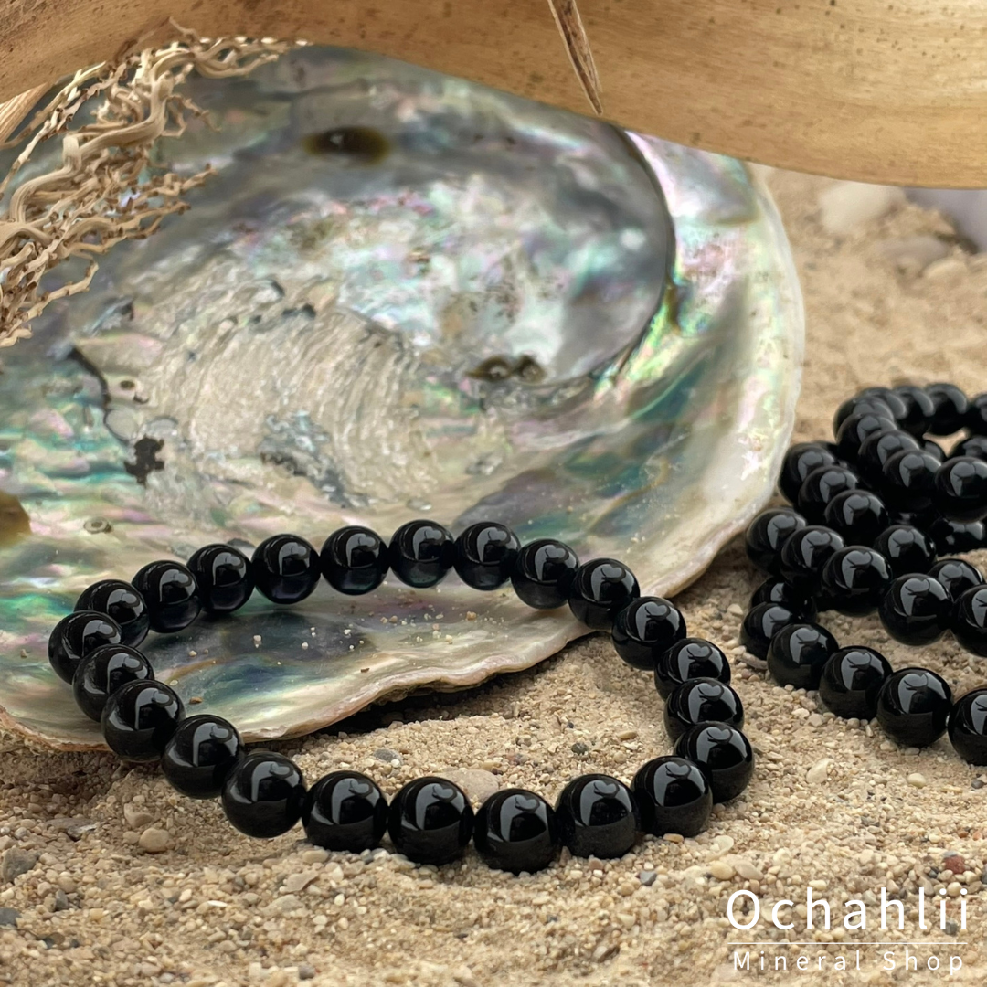 Obsidiaan regenboog armband 8mm