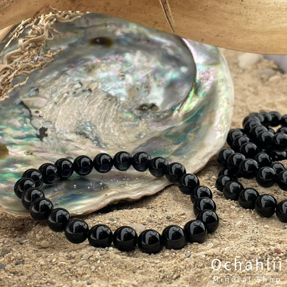 Obsidiaan regenboog armband 8mm