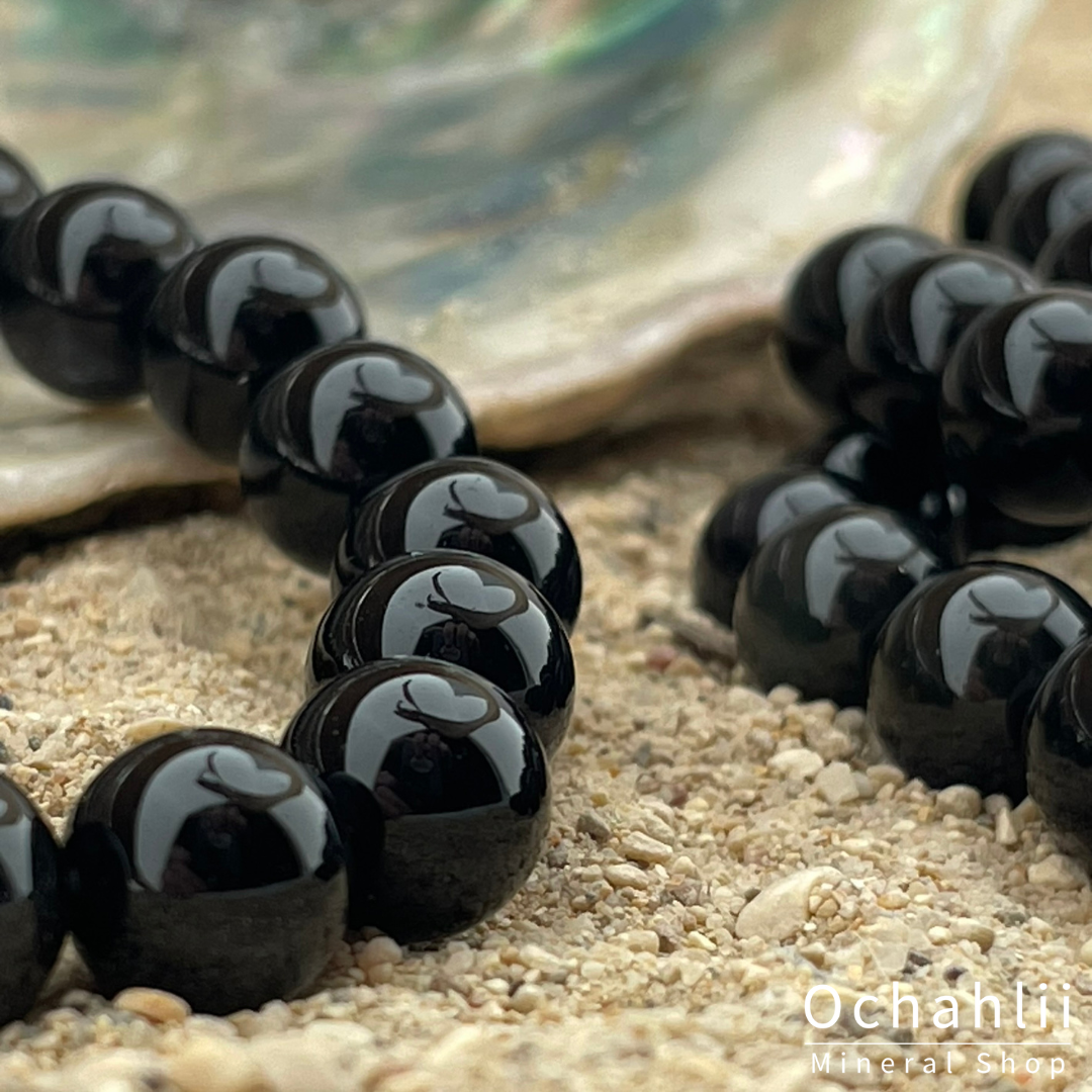 Obsidiaan regenboog armband 8mm