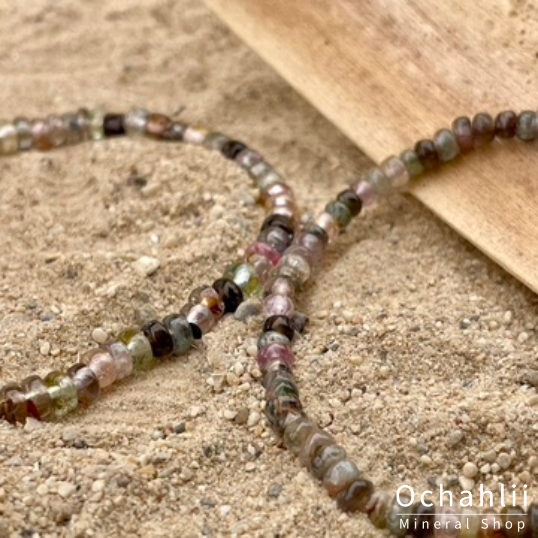 Toermalijn bont armband Licht rondel 4x2mm