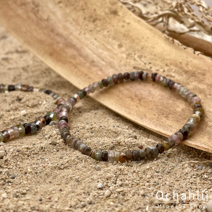 Toermalijn bont armband Licht rondel 4x2mm