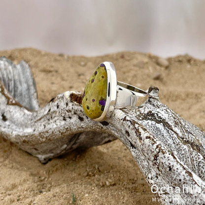 Atlantasite silver ring