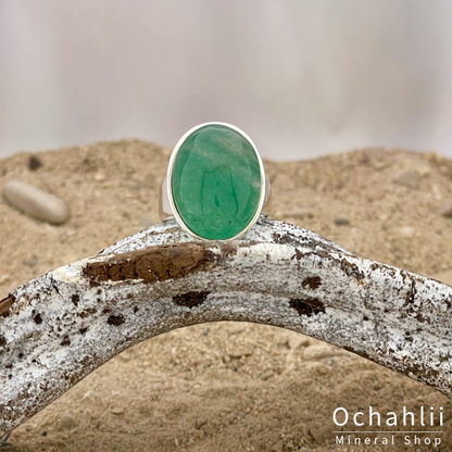 Anillo de aventurina plateado talla 55