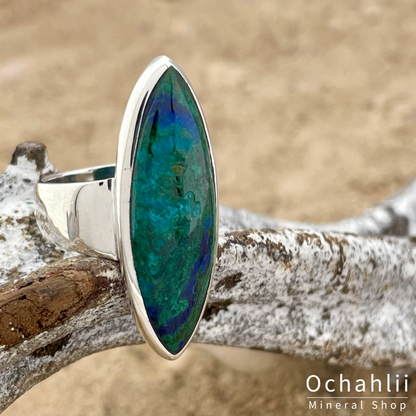 Azurite-Malachite (Arizona) silver ring size 53