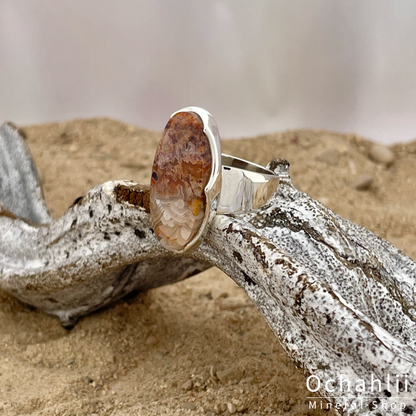 Bague en argent Crazy Lace Agate taille 58 