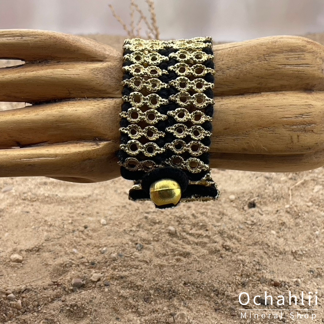 Pulsera étnica color dorado/negro