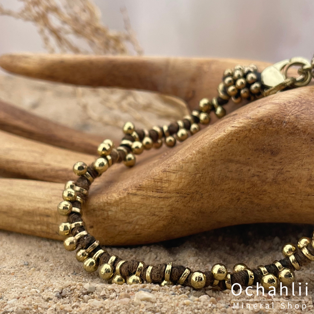 Pulsera étnica color dorado/marrón