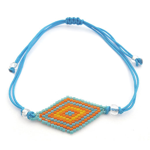 Pulsera de cuentas japonesas Turquesa/naranja/amarillo