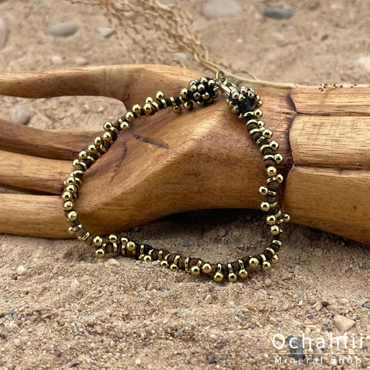 Pulsera étnica color dorado/marrón