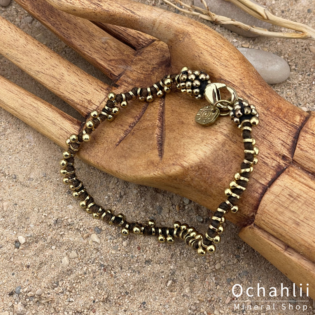 Pulsera étnica color dorado/marrón