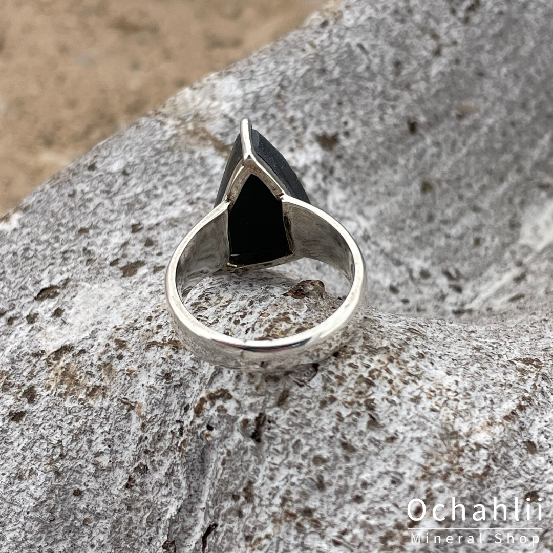 Anillo de plata de granate Uwarowite talla 56