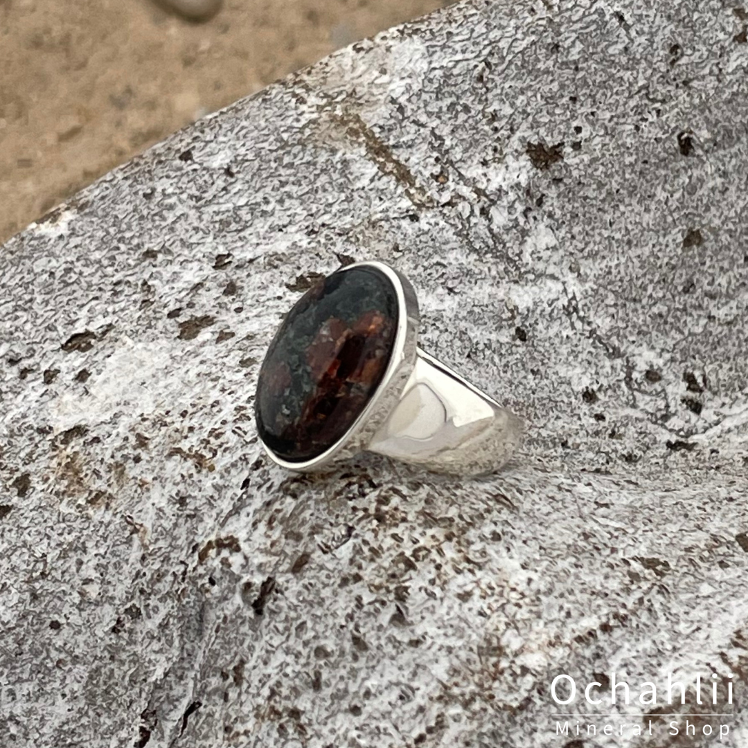 Anillo de plata granate talla 51