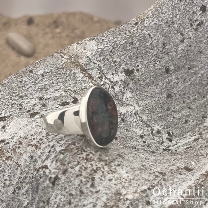 Anillo de plata granate talla 51