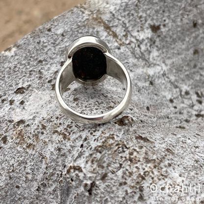 Anillo de plata granate talla 51