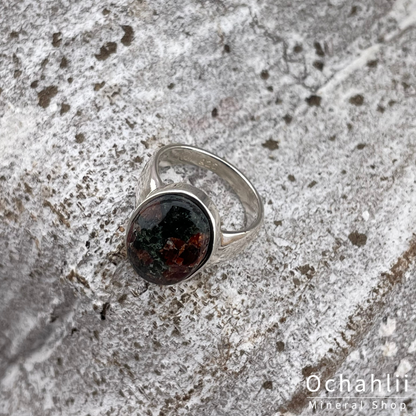 Anillo de plata granate talla 51