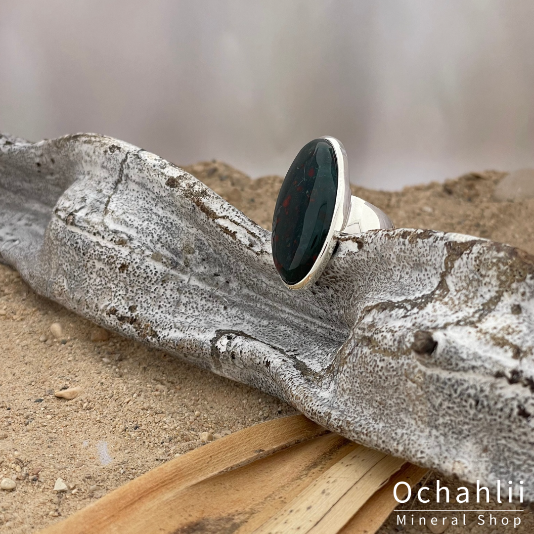 Bague héliotrope en argent taille 56