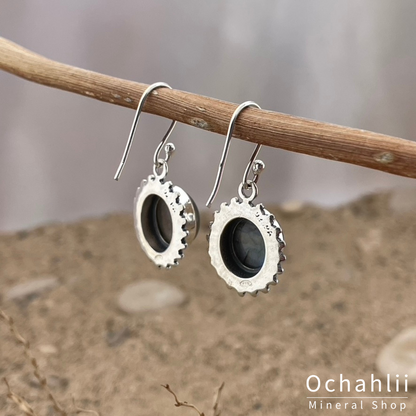 Pendientes de plata de labradorita