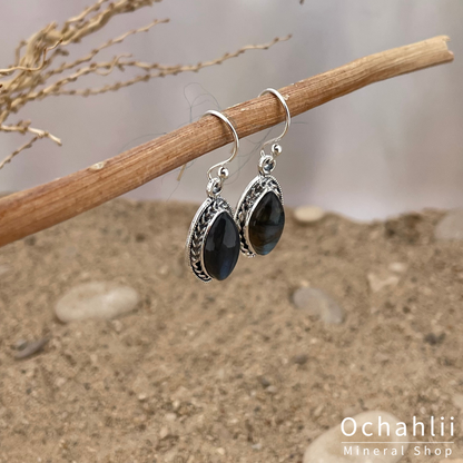 Pendientes de plata de labradorita