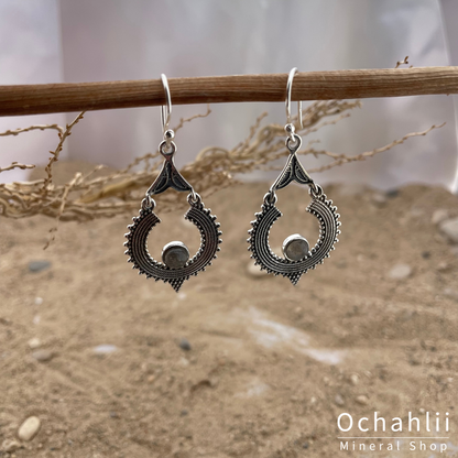 Boucles d'oreilles en argent labradorite