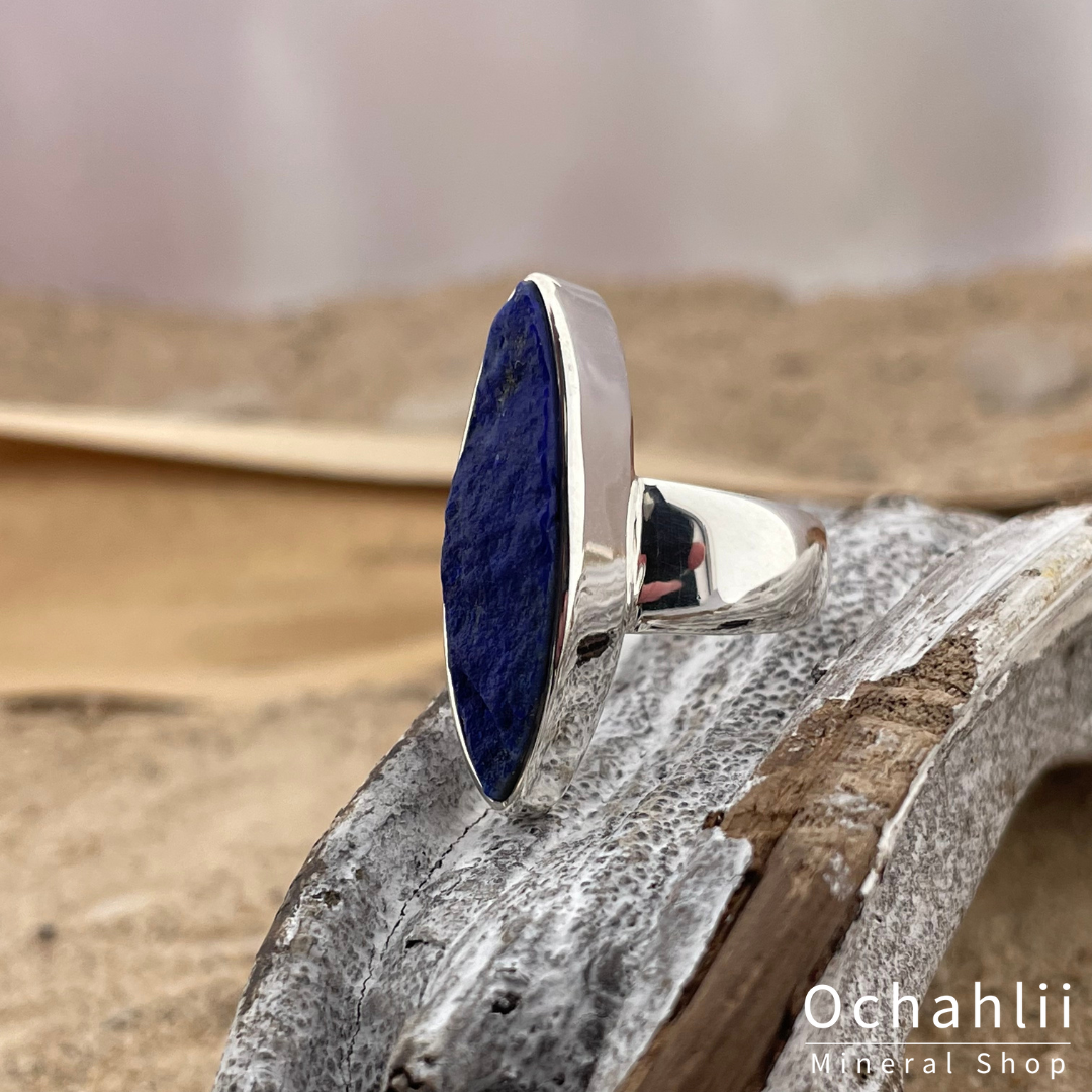 Bague en argent brut Lapis Lazuli taille 53