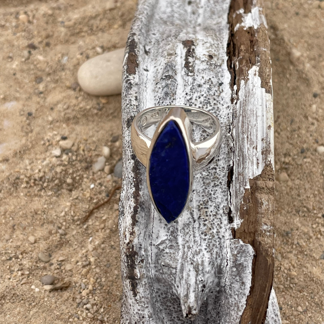 Bague en argent brut Lapis Lazuli taille 53