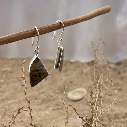 Boucles d'oreilles argent jaspe océan