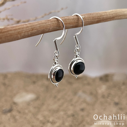Boucles d'oreilles en argent onyx