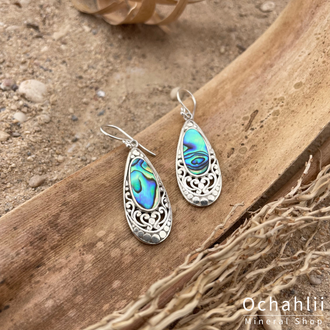 Boucles d'oreilles Paua en argent