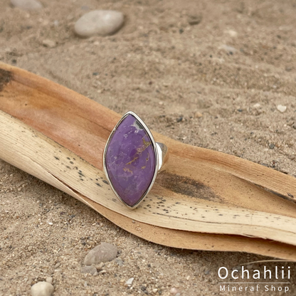 Anillo de fosfosiderita plateado talla 54