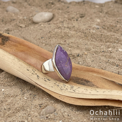 Anillo de fosfosiderita plateado talla 54