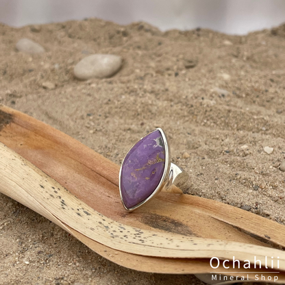 Anillo de fosfosiderita plateado talla 54