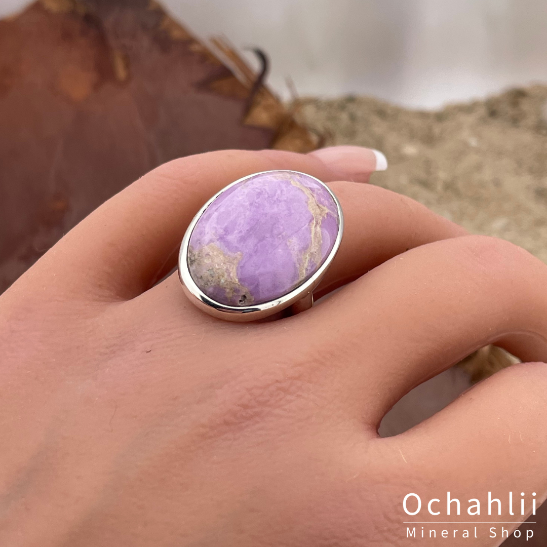 Bague en argent phosphosidérite taille 55+