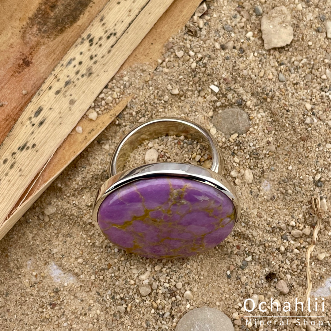 Anillo de fosfosiderita plata tamaño 62+