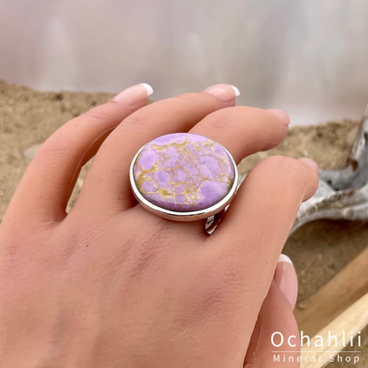 Anillo de fosfosiderita plata tamaño 62+