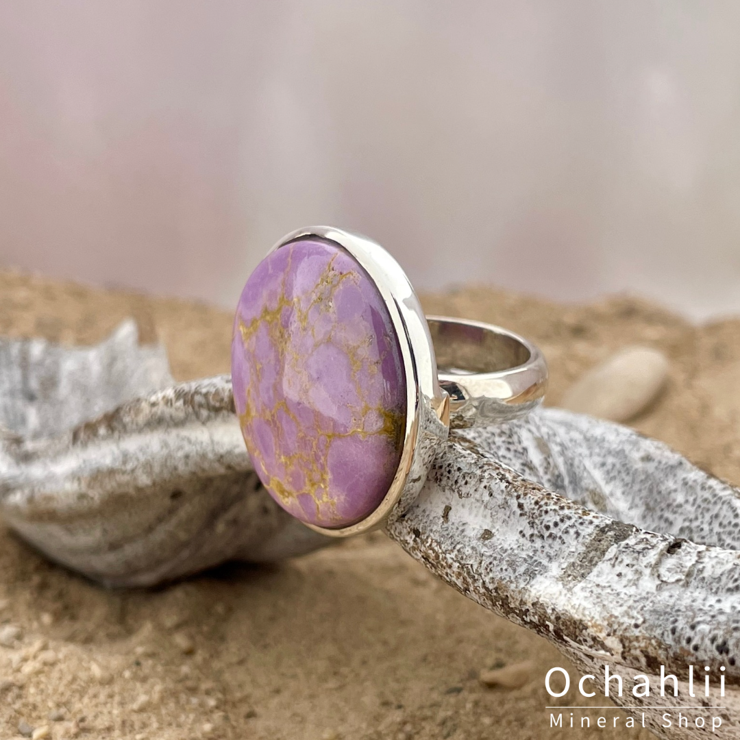 Anillo de fosfosiderita plata tamaño 62+