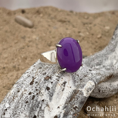 Anillo de fosfosiderita de plata tamaño 55