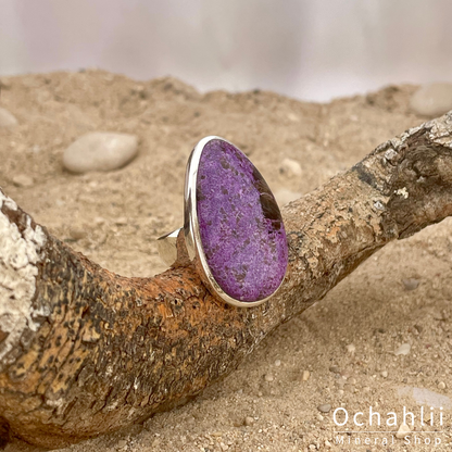 Purpuriet zilveren ring maat 57